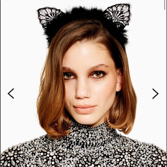 TopShop Gem Lace and Feather Cat Ears - Picture 2 of 3